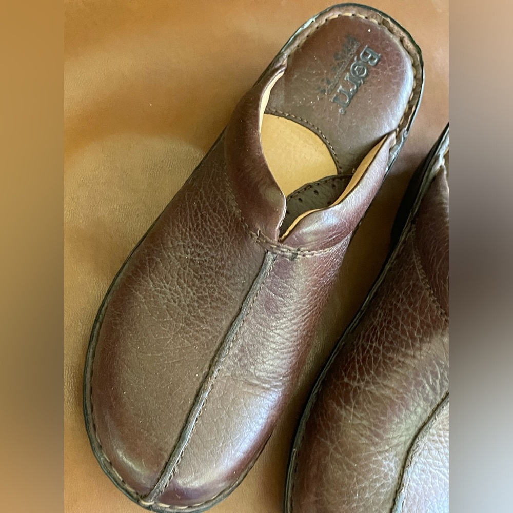 Born Women’s Brown Leather Slip-On Shoes 8/39